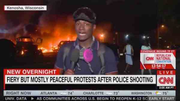 CNN's famous Fiery but Mostly Peaceful Protests